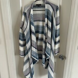 Blue, Purple, Grey, White cardigan